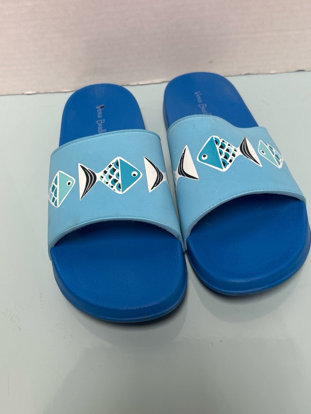 Vera Bradley Blue Fish Slide Sandals